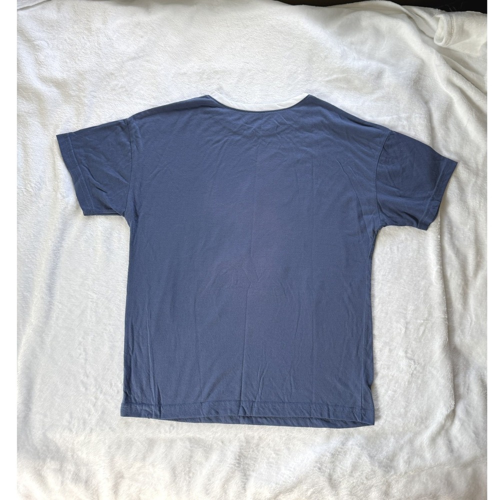 Disney Lilo & Stitch Blue Graphic T-Shirt Short Sleeve Ringer Neck Small JT21315 - Picture 3 of 4